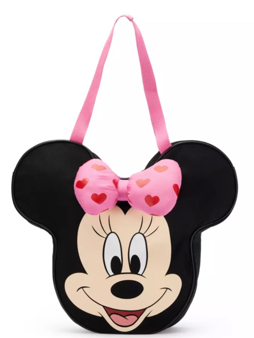 Disney 2026 Minnie Mouse "Valentine" Big Face Hearts Canvas Tote